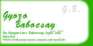 gyozo babocsay business card